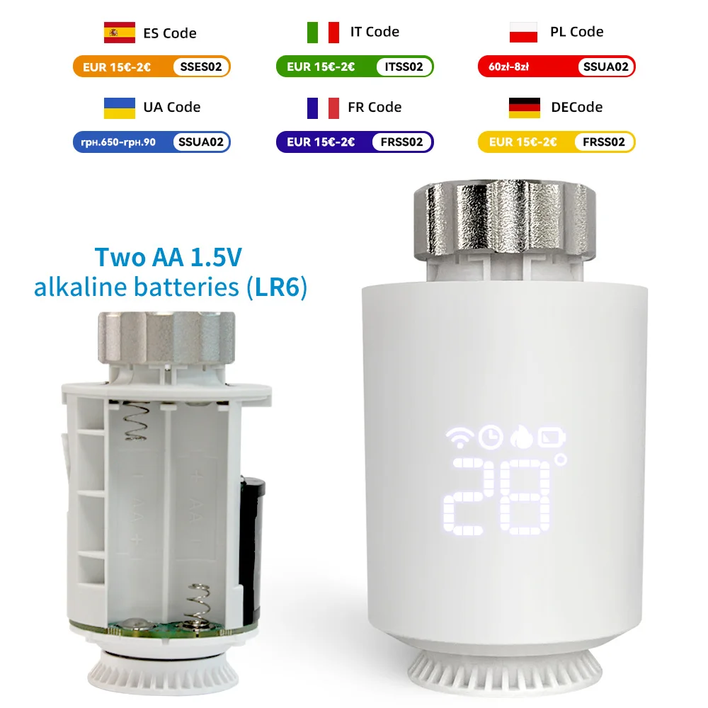 Tuya Zigbee 3.0 Thermostatic Radiator Valve Head Zigbee TRV Tuya Valve Radiator Temperature Controller Voice Alexa Google Home