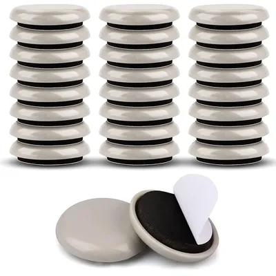 24 PCS Adhesive Chair Leg Sliders for Carpet & Hardwood Floors,Appliance Sliders for Kitchen-White