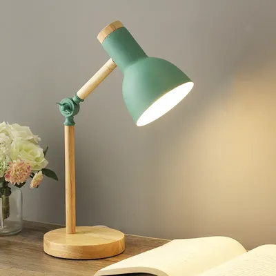 Up and Down Foldable Table Lamp Marcaron Student's Table Lamps Simple Nordic Wood Desk Lamp EU/US/UK Plug Table Light AC85-260v
