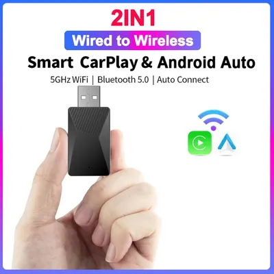 Mini 2in1 Wireless CarPlay Android Auto Wireless Adapter Smart Mini Box Dongle Bluetooth WiFi Fast Connect Plug And Play Box