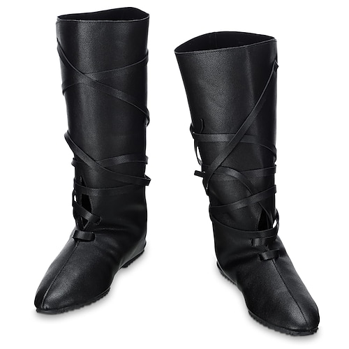 Mittelalterlich Renaissance Schuhe Kniehohe Stiefel Flache Jazzstiefel Kostüm Herren Damen Keltisch Seeräuber Maskerade Party / Abend LARP Renaissance-Messe Erwachsene Schuhe Image