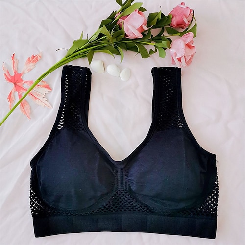 Damen Leichte Unterstützung Sport Bustier bh Sport-BH Bustier Rückenfrei BH-Oberteil Gefüttert Fitness Freizeit Sport Laufen Atmungsaktiv Leichtgewichtig Weich Schwarz Weiß Rosa Einfarbig Image