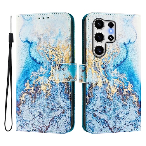 Handy Hülle Handyhüllen Für Samsung Galaxy S26 Ultra Plus S25 S24 S23 S24 FE S22 S21 Ultra Plus S20 A55 5G A35 5G Brieftaschenhülle Mit Ständer Magnetisch Vollschutz Retro TPU PU-Leder Image