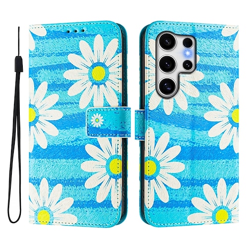 Handy Hülle Handyhüllen Für Samsung Galaxy S26 Ultra Plus S25 S24 S23 S24 FE S22 S21 Ultra Plus S20 A55 5G A35 5G Brieftaschenhülle Mit Ständer Magnetisch Vollschutz Retro TPU PU-Leder Image