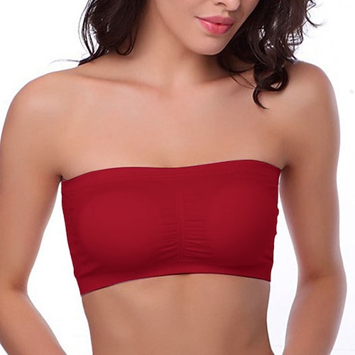 Damen Leichte Unterstützung Sport Bustier bh Sport-BH Bustier Rückenfrei BH-Oberteil Gefüttert Fitness Freizeit Sport Laufen Atmungsaktiv Leichtgewichtig Weich Marineblau Schwarz Weiß Einfarbig Image