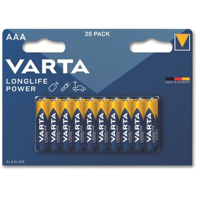 Batterie Alkaline, Micro, aaa, LR03, 1.5V, Longlife Power, 20 Stück - Varta