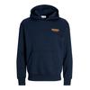 Kapuzensweatshirt "JJOLIVE SWEAT HOOD PLS", Herren, Gr. 5XL, blau (navy blazer print:jack, jones), angeraute Sweatware, Obermaterial: 60% Baumwolle, 40% Polyester, JACK & JONES PLUSSIZE, bedruckt, modisch, normal, Rundhals, Langarm Rippbündchen,...