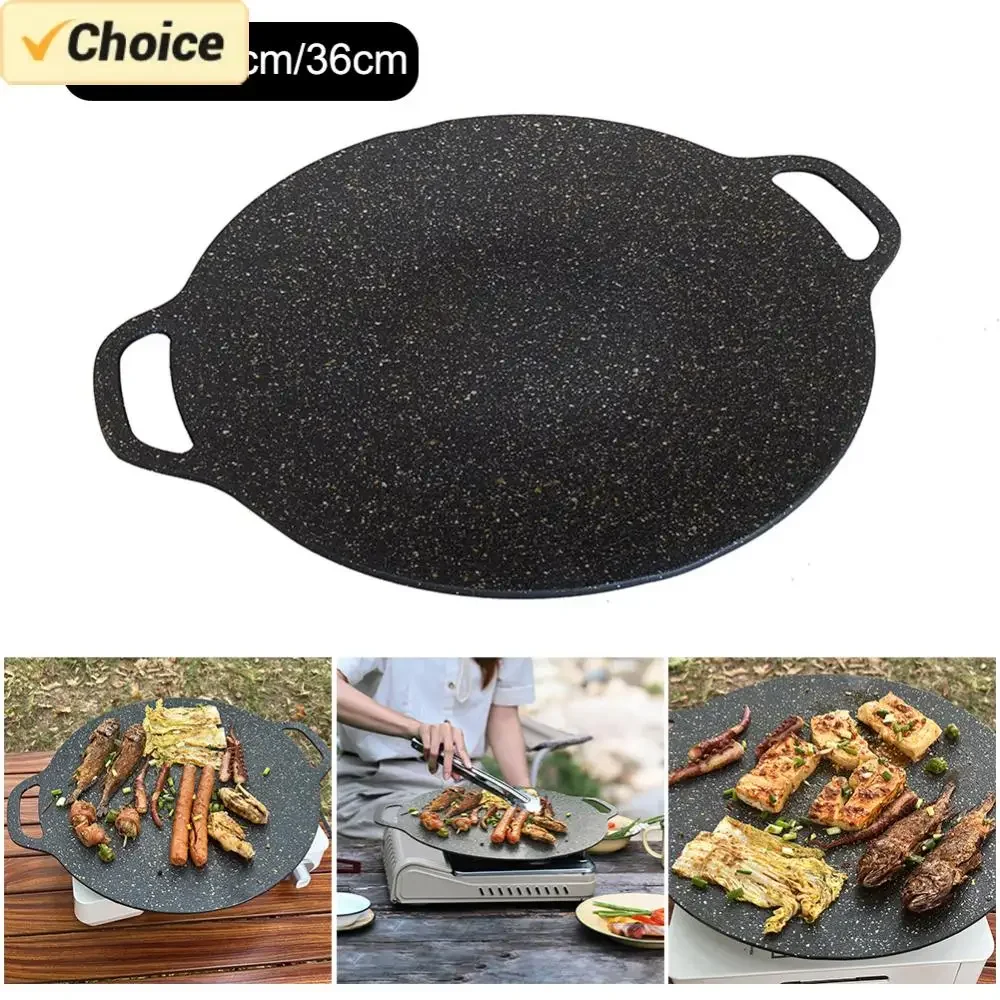 Outdoor Grill Pan Koreanische Roastig Braten Pan Nicht-stick Grill Platte Induktion Herd BBQ Backblech Camping Küche Backformen Image