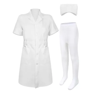 3-teiliges Krankenschwester-Set, Halloween-Krankenschwester-Set, Cosplay, dreiteilig, weiß, Image