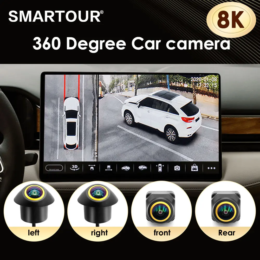 8K AHD 1080P Auto 360-Grad-Kamera ° Panorama-Systemkamera für Android-Multimedia-Bildschirm, Android-Multimedia-System mit 360APP-Funktion Image