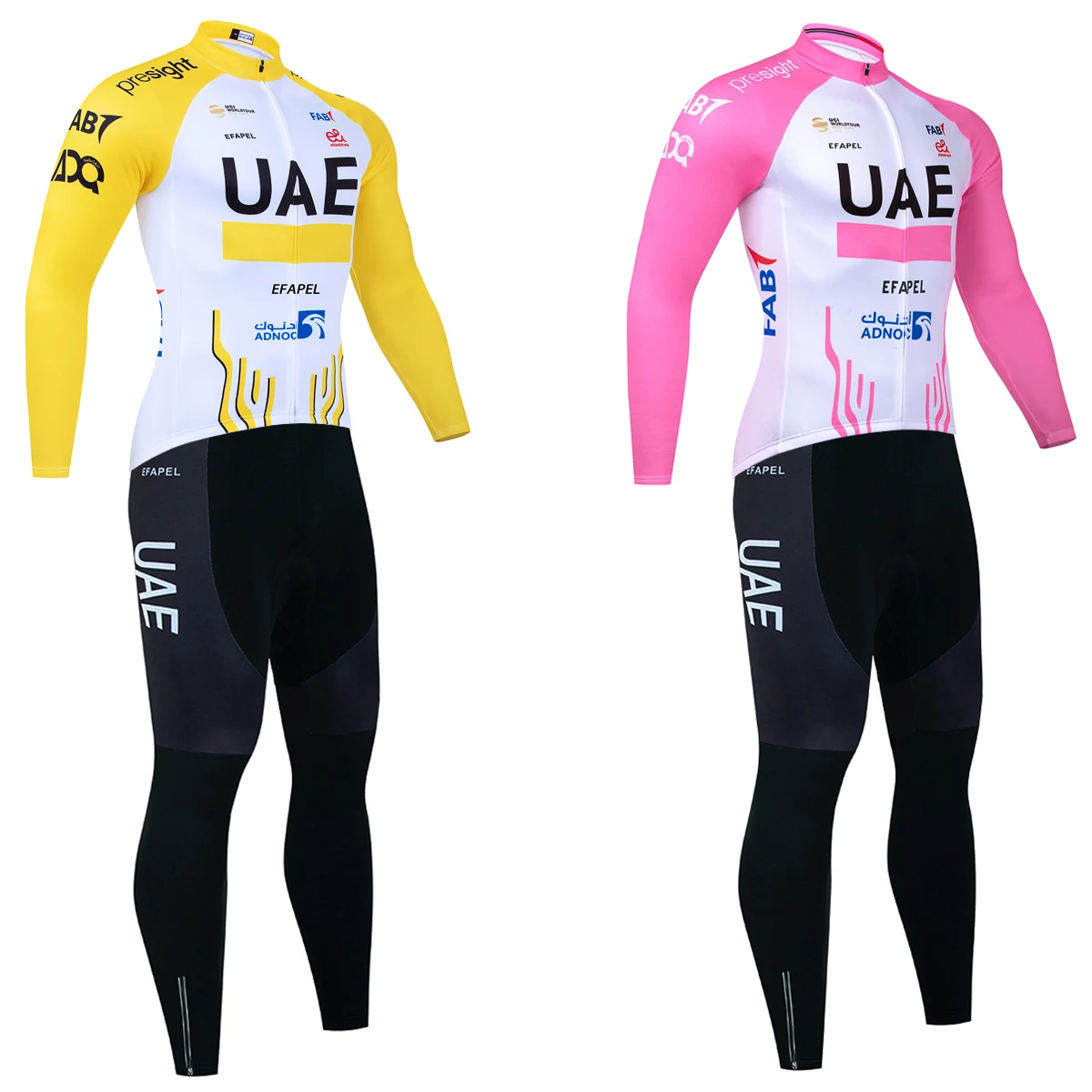 Neues gelbes Radtrikot für den Winter 2025, VAE Team Bike Maillot Jacke und Hose, Set 20D Ropa Ciclismo Fleece-Fahrradbekleidung Image