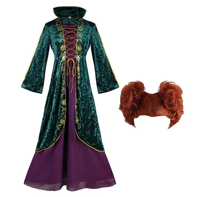 Frauen Winifred Sanderson Kostüm Frauen Halloween Cosplay Kostüm Samt Frauen Kleid Cosplay Kostüm Hexe für Frauen Image