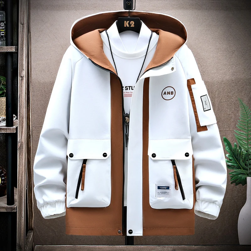 Wind breaker reguläre Reiß verschluss jacke 2023 Frühling Herren Kapuze Trend bedruckte Jacke Hip Hop Top Herren niedrigen Preis
