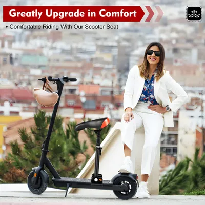 Electric Scooter Seat Saddle Adjustable Height and Shock Absorbing Seat Saddle NO Need Drill Holes