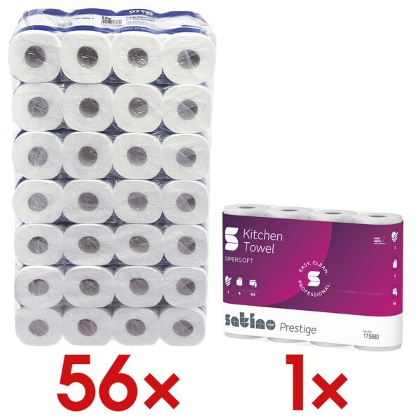 OTTO Office Toilettenpapier 3-lagig - 56 Rollen inkl. Küchenrollen 3-lagig, 4 Rollen weiß Image