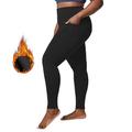 Per donna Pantaloni da yoga Leggings da yoga Leggings foderati in pile con Tasca per Telefono Vita Alta Yoga Allenamento in Palestra Pilates Collant Grigio scuro Nero Borgogna Pile Spandex Autunno