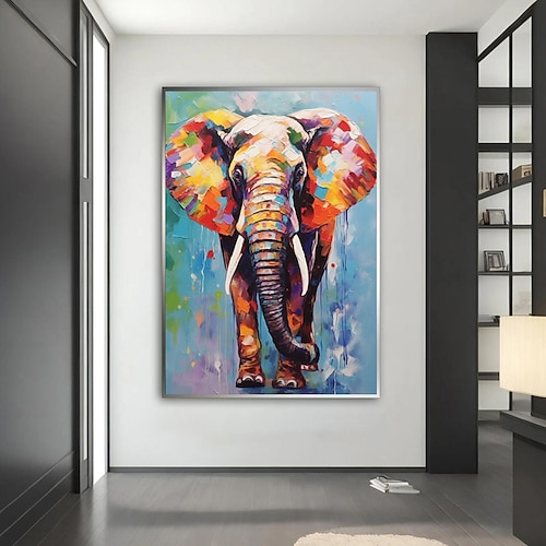 dipinto a mano elefante tela pittura a olio grande arte murale arte contemporanea estetica decorazione decorazione della casa regalo di inaugurazione della casa dea senza cornice