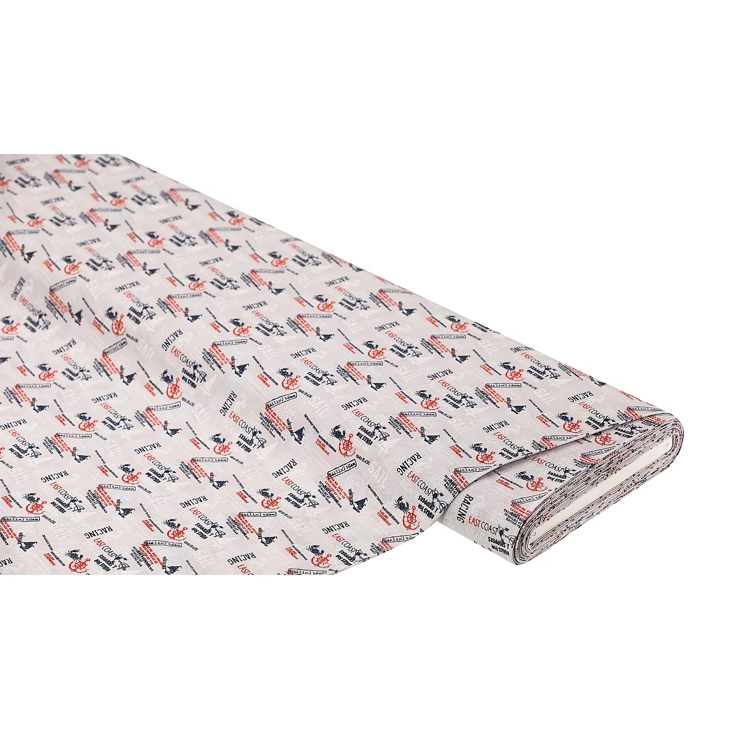 Baumwollstoff Maritim Schrift“, grau-color Image