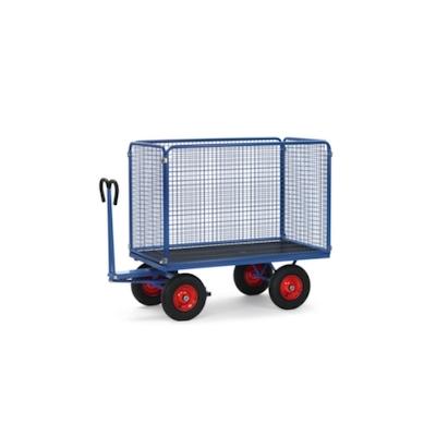 Fetra Handpritschenwagen, Tragl. 1000kg, Ladefl. LxB 1600x900mm, Siebdruckplatte, 4 Wände Image