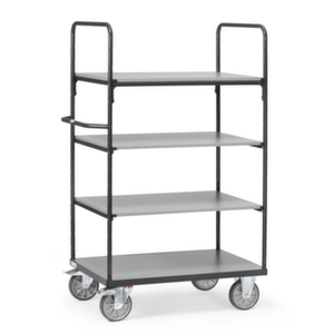 Fetra Etagenwagen, Tragl. 600kg, 4 Etage(n), Ladefl. LxB 1000x600mm, Holzplatte, RAL7016 Image