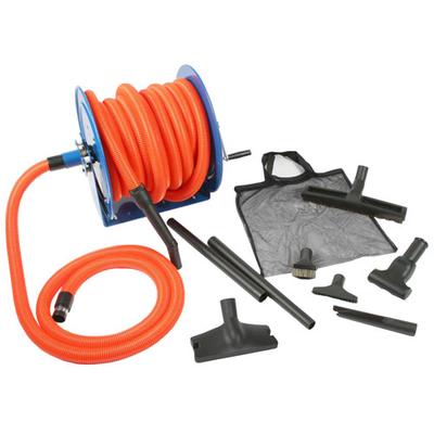 AirFlo Compatible Premier Garage Central Vacuum Kit with 50 foot hose and Hose Reel for AirFlo Central Vacuum Systems