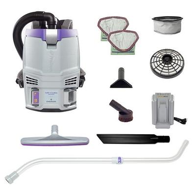 ProTeam GoFit 3 Cordless 8Ah 3 qt. Commercial Backpack Vacuum #107778 with Xover Multi-Surface Telescoping Wand Tool Kit #107100