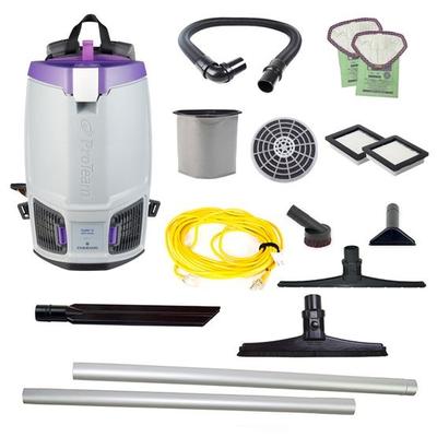 ProTeam GoFit 6, 6 quart Backpack Vacuum #107702 with 15 inch Carpet and Hard Surface Sidewinder Tool Kit #107463