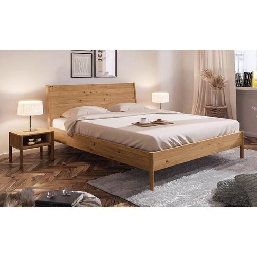 Bett PARIS Eiche massiv mit Holzkopfteil 90x200