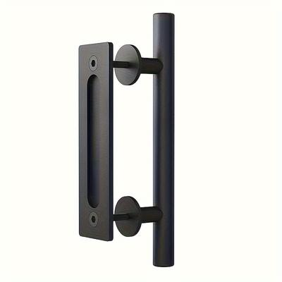 TEMU 1pc 12 Inches Double-sided Puller Sliding Barn Door Handle, Pull Cabinet Flush Hardware Set, Wood Door Handle, Interior Door Furniture Handle Hardware