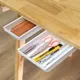 1PC bianco autoadesivo cassetto portaoggetti scatola trucco matita vassoio scrivania nascosta sotto il supporto autoadesivo sotto il cassetto scatola di immagazzinaggio nuovo