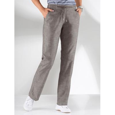 Bootcuthose CASUAL LOOKS, Damen, Gr. 23, Kurzgrößen, grau (taupe), 100% Baumwolle, unifarben, meliert, lang, Hosen Image