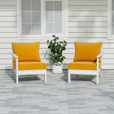 Polytrends Birchwood All Weather HDPE Outdoor Patio Deep Seating White Loveseat (2-Piece)