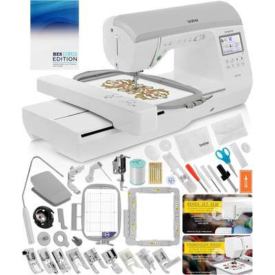 Brother NQ3550W Sewing & Embroidery Machine with BES Software + SAMF180 Hoop + Mr. Vac & Mrs. Sew Embroidery + Sewing Videos