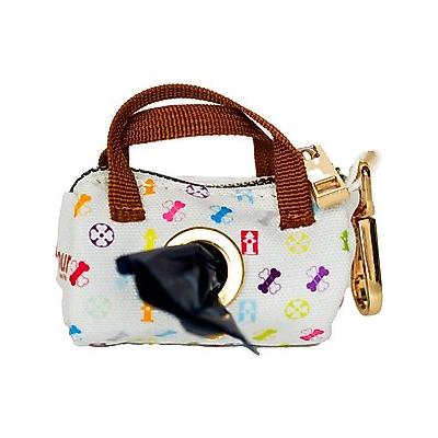 The Green Pet Shop Bonejour Waste Poop Bag Dispenser, White/Multi