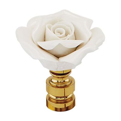 Porcelain Flower Lamp Finial - White - Ballard Designs