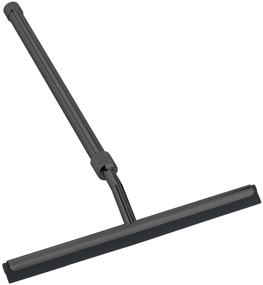 Wasserabzieher WENKO "Teleskop", schwarz, B:26cm H:59cm L:3cm, Edelstahl, Gummi, Zinkdruckguss, Wasserabzieher, ausziehbarer Duschabzieher und Badezimmerwischer mit Doppel-Gummilippe Image