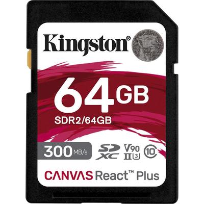 KINGSTON Speicherkarte "Canvas React Plus SD 64GB" Speicherkarten Gr. 64 GB, schwarz