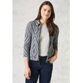 Cardigan CECIL, Damen, Gr. XL (44), grau (platinum grau meliert), Stoff, 65% Polyamid, 23% Polyester, 12% Viskose, bedruckt, casual, comfort fit normal, hoch geschlossener Ausschnitt, Langarm Bündchen, Strickjacken, aus softem Materialmix