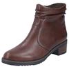 Stiefelette RIEKER, Damen, Gr. 38, lila (marrone), Lederimitat, klassisch, Schuhe, Boots, Blockabsatz, slouchy Schaft, mit Innenreißverschluss