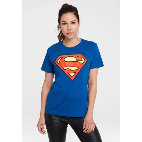 T-Shirt LOGOSHIRT ""DC - Superman Logo Clean"" Gr. M, blau Damen Shirts mit coolem Superman-Print