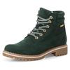 Winterboots TAMARIS, Damen, Gr. 37, grün, Nubukleder, unifarben, casual, Schuhe, Blockabsatz, Schnürboots, Outdoorschuh mit Duo-Tex-Ausstattung