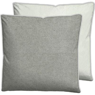 Kissenbezug BIBERNA "Hermal Flanell mit Reißverschluss, Melange-Optik, Wendekissenbezug", grau (sturmgrau), B:80cm L:80cm, Flanell, Obermaterial: 100% Baumwolle, Kissenbezüge, Feinflanell, Made in Germany zertifiziert, kuschelig weich, mit Paspel Image