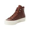Sneaker CONVERSE "CHUCK TAYLOR ALL STAR LIFT PLATFORM WATER REPELLENT LEATHER", Gr. 38, braun (bear nap, egret, schwarz), Leder, sportlich, Schuhe