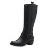 Stiefel MARCO TOZZI, Damen, Gr. 39, Normalschaft, schwarz, Lederimitat, unifarben, modisch, Schuhe, Blockabsatz, Festival, Langschaftstiefel mit Feel Me-Ausstattung