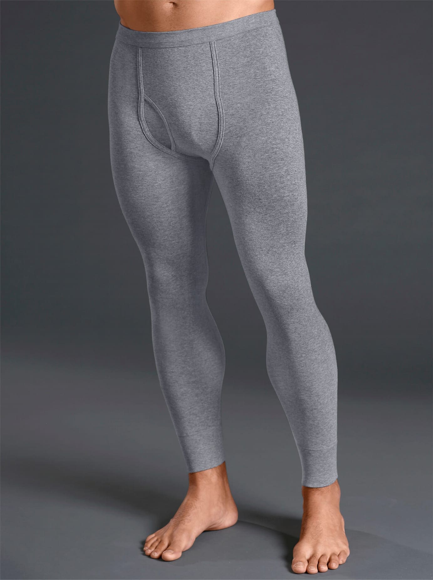 Lange Unterhose KINGS CLUB, Herren, Gr. 12, grau (grau, meliert), 100% Baumwolle, Unterhosen Image