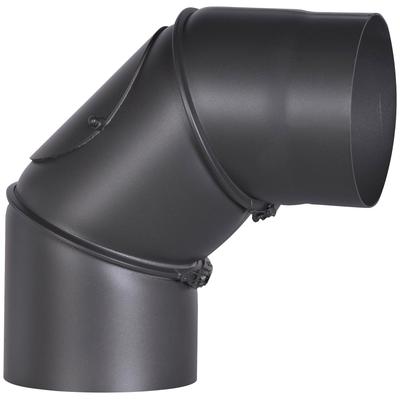 Ofenrohr FIREFIX, schwarz, B:19cm H:39cm L:19,5cm, Stahlblech, Rohre, Stahlblech, mit Tür Image