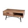 Table Basse Design Bois Et Métal Hampton - L. 110 X H. 49 Cm - Noir