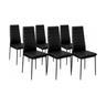 Noir - Lot De 6 Chaises Romane Noires Pour Salle À Manger