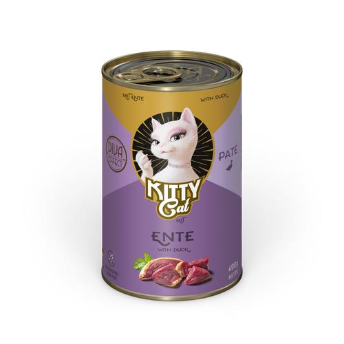 Sparpaket: 24x400g Kitty Cat Adult Pate Ente Katzenfutter nass