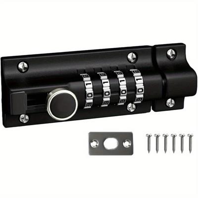 TEMU 1pc Digital Code Combination Locking Bolt, 4 Sliding Lockable 120mm Silded Garden Gate , Password Lock With Screws Image